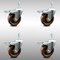 Service Caster 4 Inch SS High Temp Phenolic 3/8 Inch Threaded Stem Caster Set Total Lock Brake SCC-SSTSTTL20S414-PHSHT-381615-4 - alternate 1